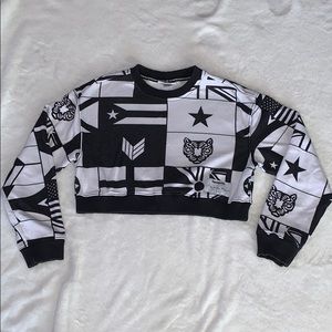 Melody Ehsani x Reebok Black & White Crop Sweater
